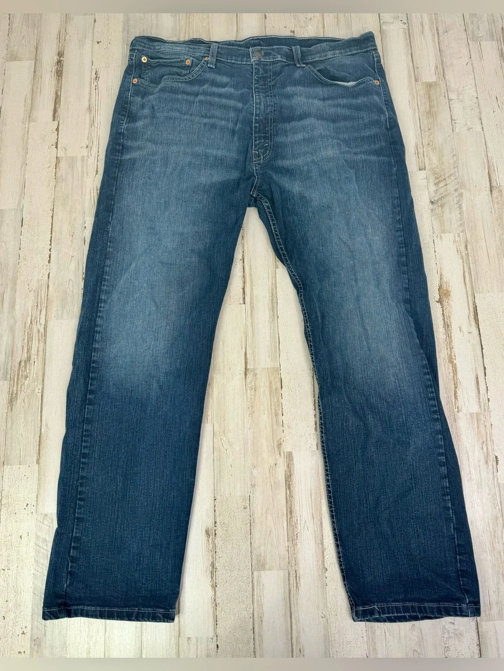 Levi's Men's 505 Regular Fit 38x30 Denim Jeans Medium Stonewash
